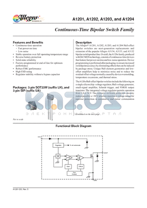 A1201ELHLT-T datasheet - Continuous-Time Bipolar Switch Family