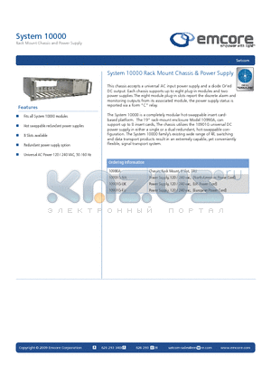 10901G-NA datasheet - Rack Mount Chassis and Power Supply