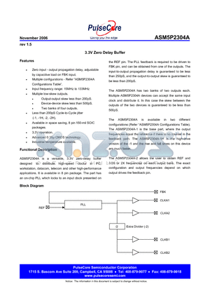 ASM5I2304AF-1H-08-ST datasheet - 3.3V Zero Delay Buffer