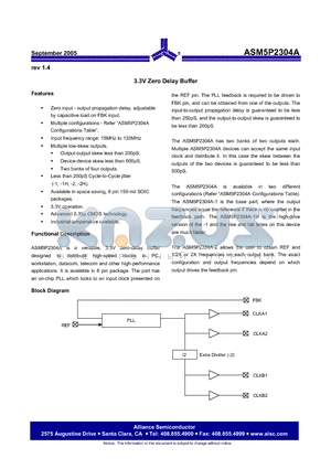 ASM5I2304AF-2-08-ST datasheet - 3.3 V Zero Delay Buffer