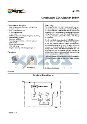 A1205EUA-T datasheet - Continuous-Time Bipolar Switch