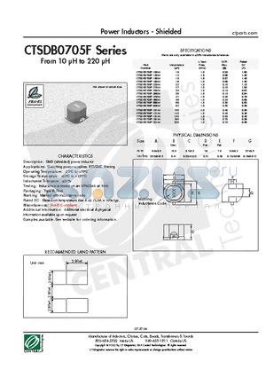 CTSDB0705F datasheet - Power Inductors - Shielded