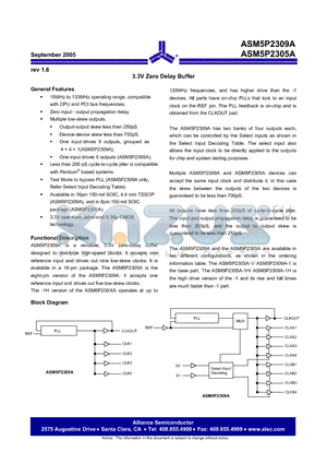 ASM5I2305A-1-08-TT datasheet - 3.3V Zero Delay Buffer