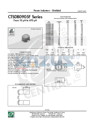 CTSDB0905F-220M datasheet - Power Inductors - Shielded