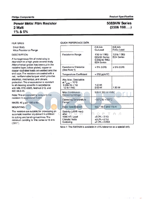 5083NW0R330 datasheet - Power Metal Film Resistor 2Watt