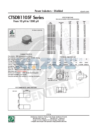 CTSDB1105F-120M datasheet - Power Inductors - Shielded