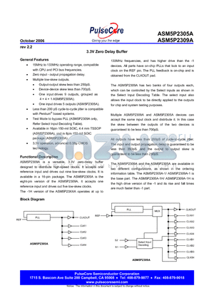ASM5I2305AG-1H-08-ST datasheet - 3.3V Zero Delay Buffer