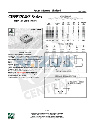 CTSEP1204KF-1R8M datasheet - Power Inductors - Shielded