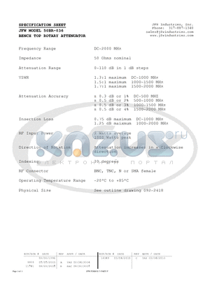 50BR-036 datasheet - BENCH TOP ROTARY ATTENUATOR