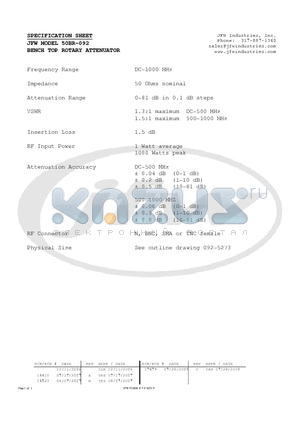 50BR-092 datasheet - BENCH TOP ROTARY ATTENUATOR