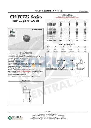 CTSLF0732TF-6R8M datasheet - Power Inductors - Shielded