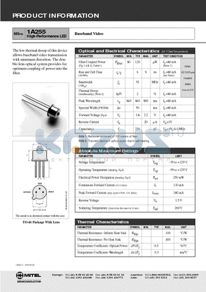 1A255 datasheet - High-Performance LED(Baseband Video)