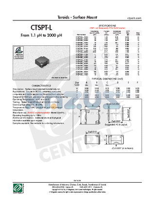 CTSPT38LF-674M datasheet - Toroids - Surface Mount