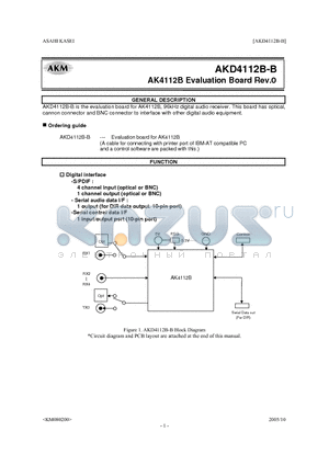 AK4112B datasheet - 96kHz digital audio receiver.