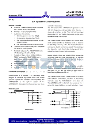 ASM5I23S05A-1-08-ST datasheet - 3.3V SpreadTrak Zero Delay Buffer