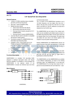 ASM5I23S05A-1-08-TR datasheet - 3.3V SpreadTrak Zero Delay Buffer
