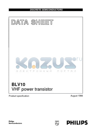 BLV10 datasheet - VHF power transistor