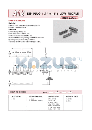 A1216AC2 datasheet - DIP PLUG LOW PROFILE