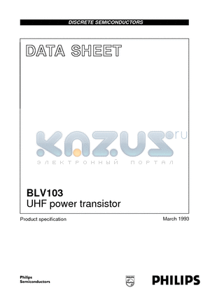 BLV103 datasheet - UHF power transistor