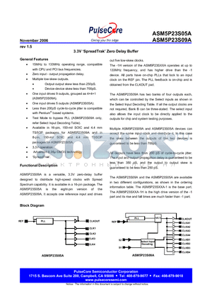 ASM5I23S05AF-1-08-TR datasheet - 3.3V SpreadTrak Zero Delay Buffer