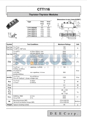 CTT116GK12 datasheet - Thyristor-Thyristor Modules