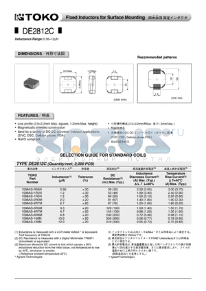 1098AS-2R0M datasheet - Fixed Inductors for Surface Mounting