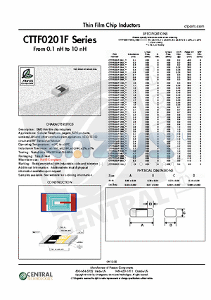 CTTF0201F-0N2C datasheet - Thin Film Chip Inductors