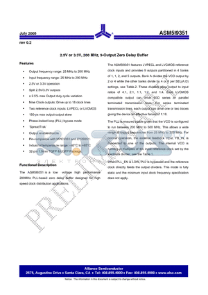 ASM5I9351-32-ET datasheet - 2.5V or 3.3V, 200 MHz, 9-Output Zero Delay Buffer