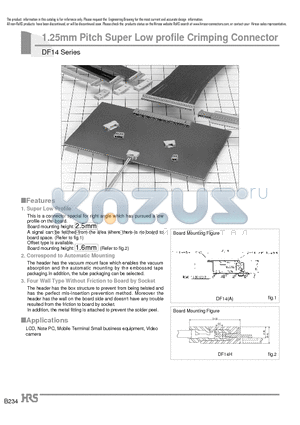 DF14-3032SCFA datasheet - 1.25mm Pitch Super Low profile Crimping Connector