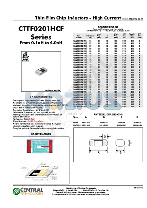 CTTF0201HCF-0N2 datasheet - From 0.1nH to 4.0nH