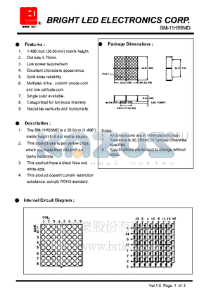 BM-11K88MD datasheet - super yellow chips, which are made from AlGaInP on GaAs substrate