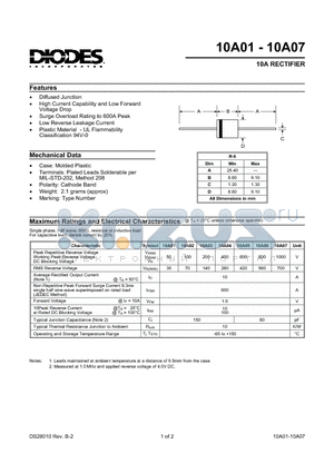 10A01 datasheet - 10A RECTIFIER