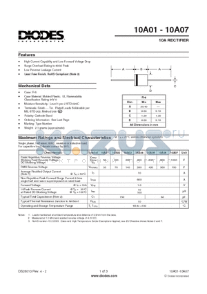 10A01 datasheet - 10A RECTIFIER