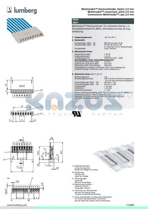 3820 datasheet - Multimodul-Steckverbinder, Raster 2,5 mm
