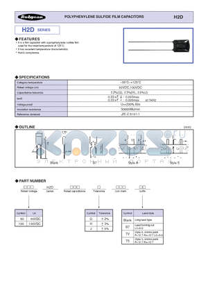 50H2D122GTS datasheet - POLYPHENYLENE SULFIDE FILM CAPACITORS