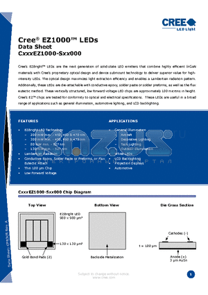 C527EZ1000-SXX000 datasheet - Cree^ EZ1000 LEDs
