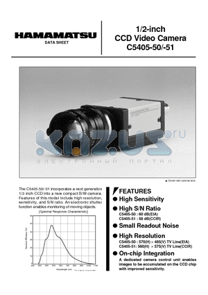C5405-50 datasheet - 1/2-inch CCD Video Camera