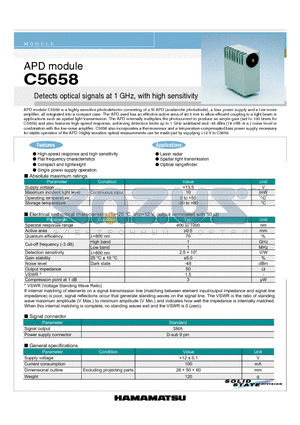 C5658 datasheet - APD module