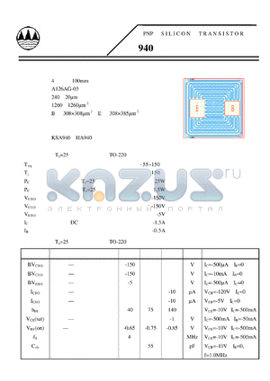 A126AG-03 datasheet - PNP SILICON TRANSISTOR