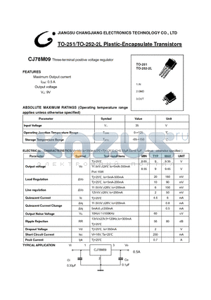 CJ78M09 datasheet - Three-terminal positive voltage regulator