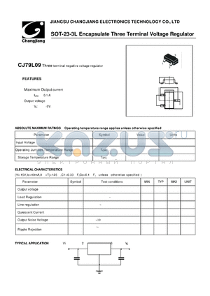 CJ79L09 datasheet - Three-terminal negative voltage regulator