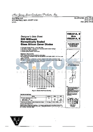 1N5231A datasheet - GLASS ZENER DIODES 500 MILLIWATTS 2.4-200 VOLTS