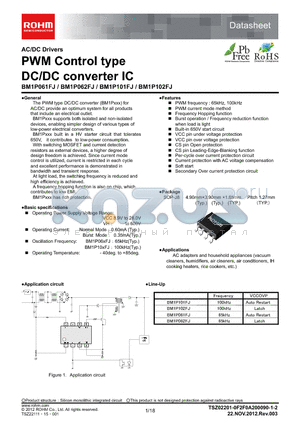 BM1P062FJ-E2 datasheet - PWM Control type DC/DC converter IC