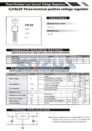 CJ78L05 datasheet - THREE TERMINAL POSITIVE VOLTAGE REGULATOR