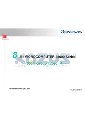 3850A_07 datasheet - 8 Bit MICROCOMPUTER 38000 Series