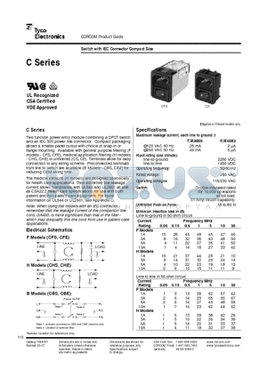 10CBS1 datasheet - Switch with IEC Connector Compact Size
