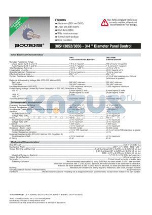 3851A122102AL datasheet - Diameter Panel Control