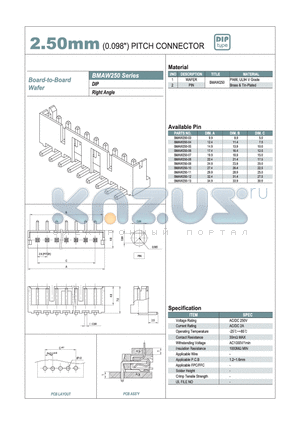 BMAW250-11 datasheet - 2.50mm PITCH CONNECTOR