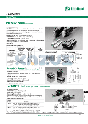 01550300Z datasheet - For ATO Fuses In-Line Type