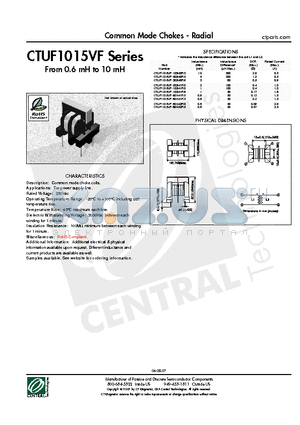 CTUF1015VF-103M0R3 datasheet - Common Mode Chokes - Radial